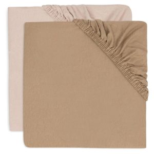 Lot de 2 draps housses - Biscuit/Blush