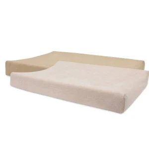 Lot de 2 housses matelas à langer - Biscuit/Blush