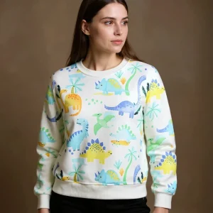 Sweat Dinosaures Enfant Gris Chiné