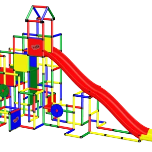 Basic + Kletterpyramide + 2x Modularrutsche + Plattenset XXL