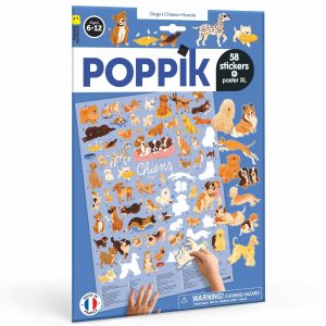 Poster à compléter + 58 stickers CHIENS (6-12 ans)