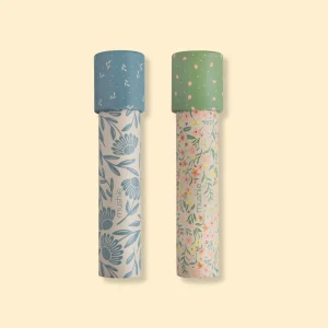 Set de 2 kaléidoscopes - Fleurs tons pastel et Fleurs bleues