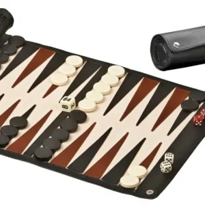 Backgammon de voyage - Roulable - Style cuir