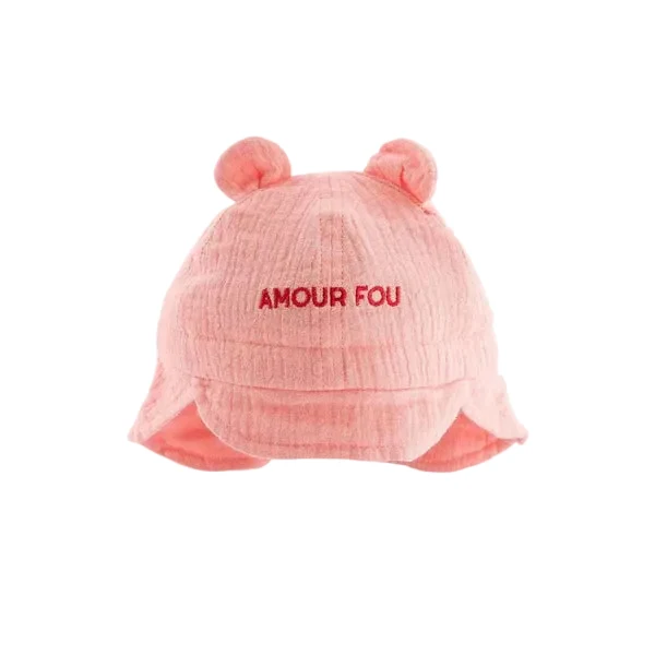 Chapeau bébé "AMOUR FOU" - Rose – Image 2