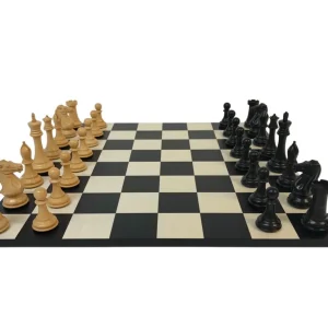 Ensemble jeu d'échecs Moderne Ultime en buis et poirier teinté - sans bords