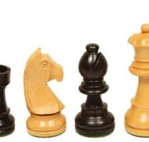 Pièces d'échecs Club Noires en Buis - Fait main - Chopra