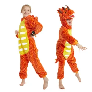Pyjama Dinosaure Combinaison Enfant Orange