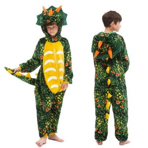 Pyjama Dinosaure Combinaison Vert foncé