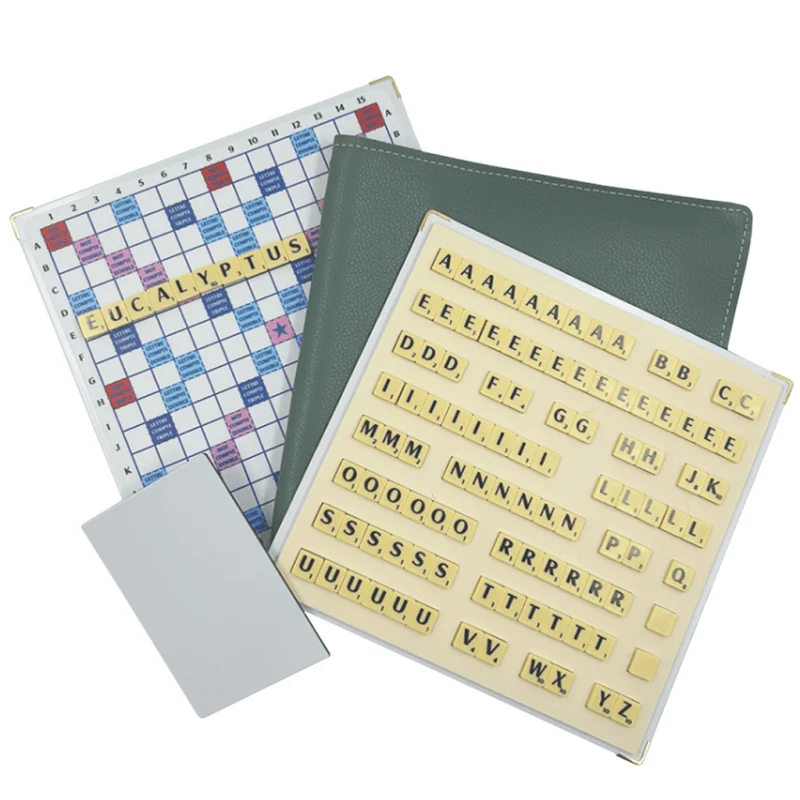 Scrabble Duplicate ou de Voyage en Cuir Vegan - Magnétique - Eucalyptus – Image 3